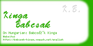 kinga babcsak business card